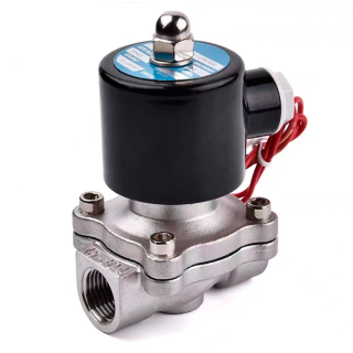 Фото - Клапан електричний прямої дії, н/ж SS304, DN15, внутрішня-внутрішня різьба G1/2 F/F, VITON ущільнювач, DC24V