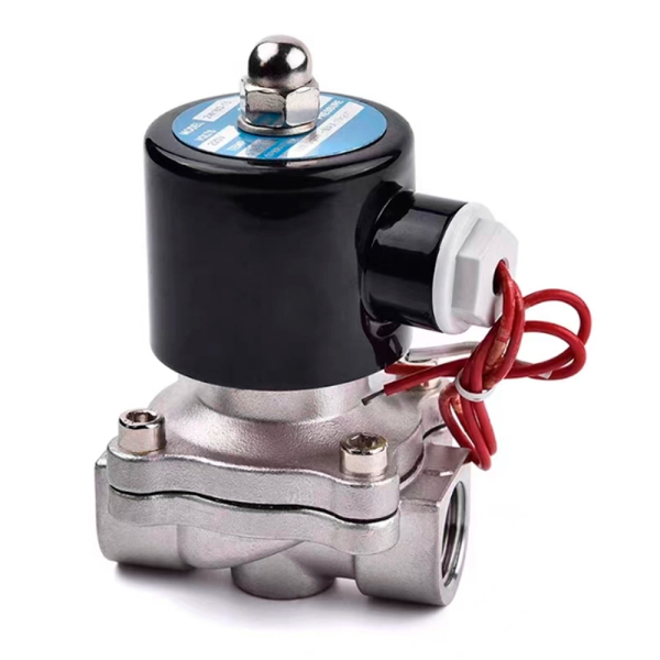 Фото - Клапан електричний прямої дії, н/ж SS304, DN20, внутрішня-внутрішня різьба G3/4 F/F, VITON ущільнювач, DC24V