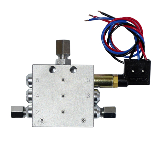 Фото - Прогресивний розподільник MVB2 з електроконтактним індикатором та зв.клапаном