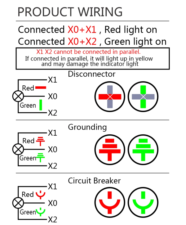 Фото - Лампа індикатор AD16-22WG черв.+зел. 2входи 24VAC/DC