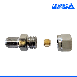 Фото - Фітинг компресійний SS304 для датчика різьба G1/8"(9,73 мм)