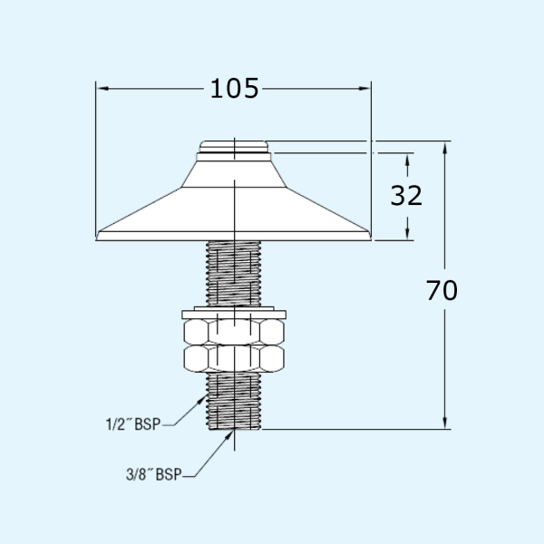 Фото - Віброаератор діам. 105 мм, різьба G1/4 зовн. (G1/8 внутрішня)
