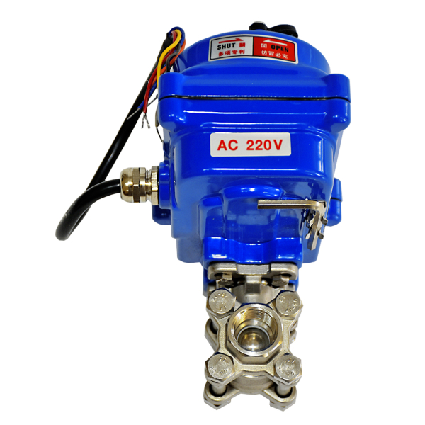 Фото - Шаровий кран з електроприводом 220VAC, н/ж SS304, 3сост, DN15, внутрішня-внутрішня різьба  G1/2F-G1/2F