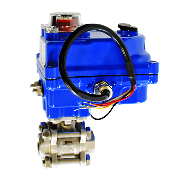 Фото - Шаровий кран з електроприводом 220VAC, н/ж SS304, 3сост, DN15, внутрішня-внутрішня різьба  G1/2F-G1/2F