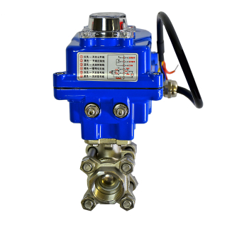 Фото - Шаровий кран з електроприводом 220VAC, н/ж SS304, 3сост, DN20, внутрішня-внутрішня різьба  G3/4F-G3/4F