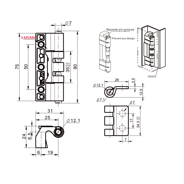 Фото - Петлі сталеві приховані для металевих шаф код CL-201-1А