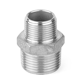 Фото - Ніпель нержавіючий редукційний зовнішня-зовнішня різьба SS304 DN20 G3/4M –  DN15 G1/2M