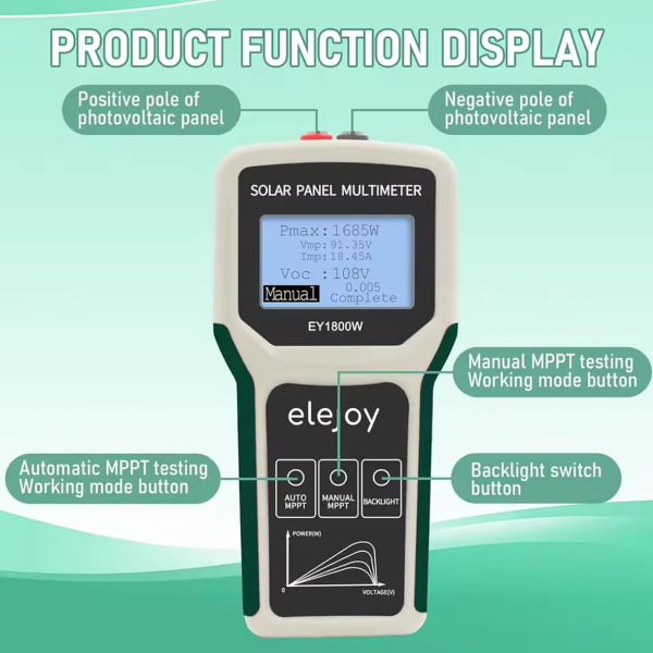 Фото - Цифровий тестер потужності фотоелектричних модулів EleJoy EY1800W