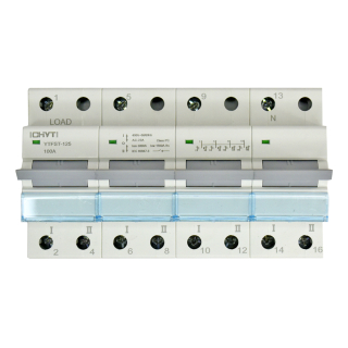 Фото - Ручний перемикач джерела живлення 4 полюси 100А YTFST 125CHYT