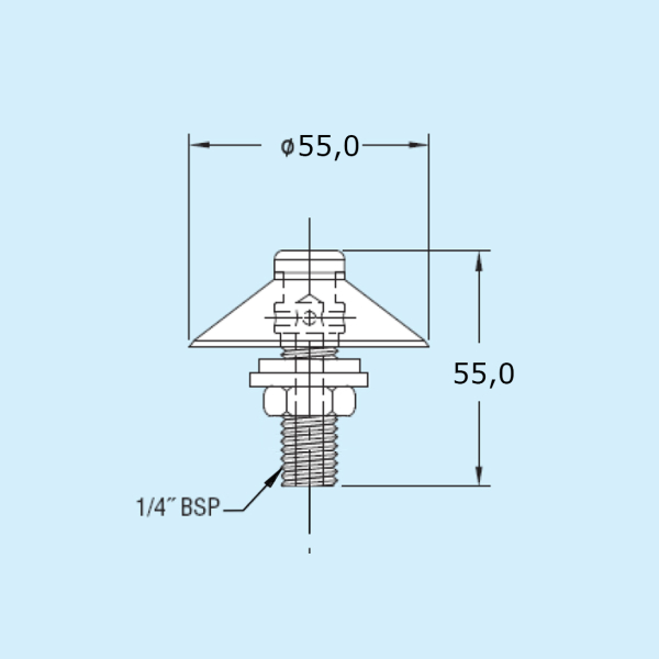 Фото - Віброаератор діам. 55 мм, різьба G1/4 зовн. (G3/8 внутрішня)