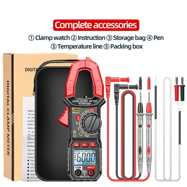 Фото - Струмові (токові) кліщі Aneng PN103 600V AC/DC Voltage, 600A AC/DC Current, NCV, мультиметр, LCD з підсвіткою