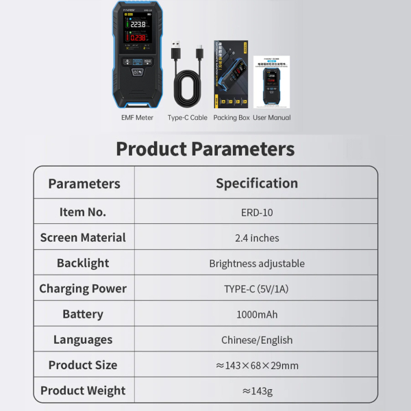 Фото - FNIRSI ERD-10 вимірювач електричного поля / магнітного поля / радіочастотної потужності