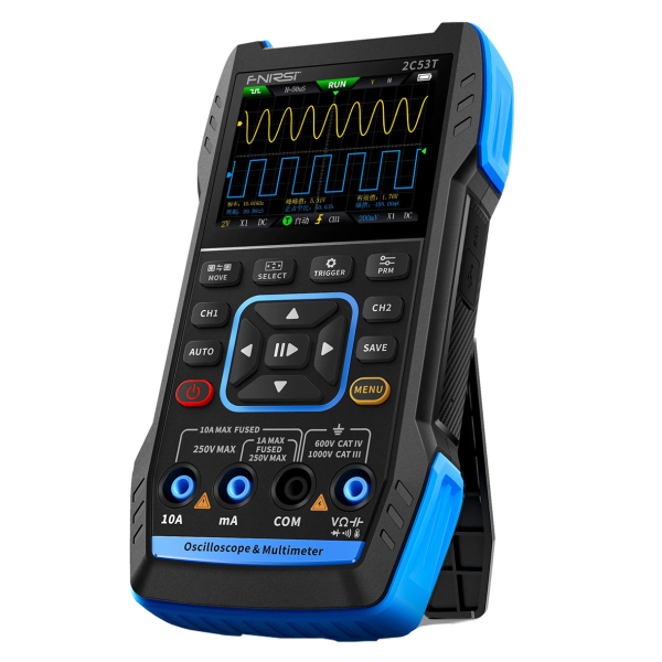 Фото - FNIRSI 2C53T, 2щупи (цифровий мультиметр / портативний осцилограф 50 МГц*2 / генератор сигналів / 9999 Count Smart професійний тестер)
