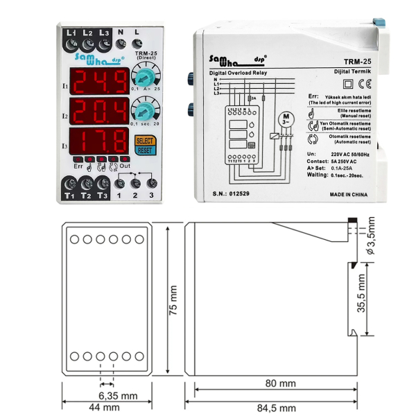 Фото - Реле захисту за струмом 3 фази TRM-25