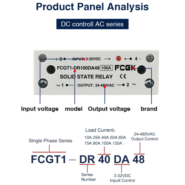 Фото - SSR реле 1фаза FCGT1-DR80DA, 80А, DC-AC