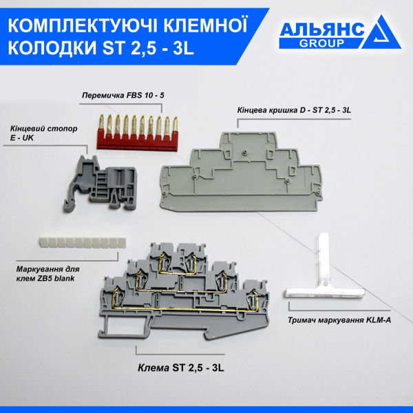 Фото - Прохідна клема ST 2,5 - 3L 3-рівнева