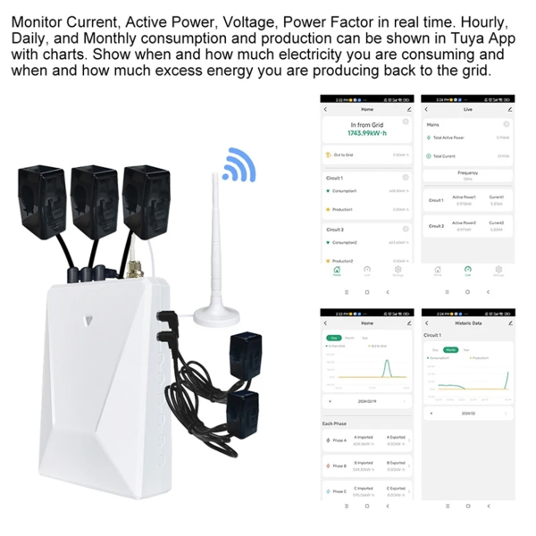 Фото - Лічильник електроенергії 3ф SP360 (200A*3 - 50A*16 ) WiFi Smart