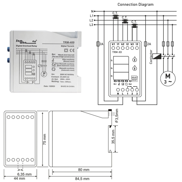 Фото - Реле захисту по струму 3 фази TRM-400