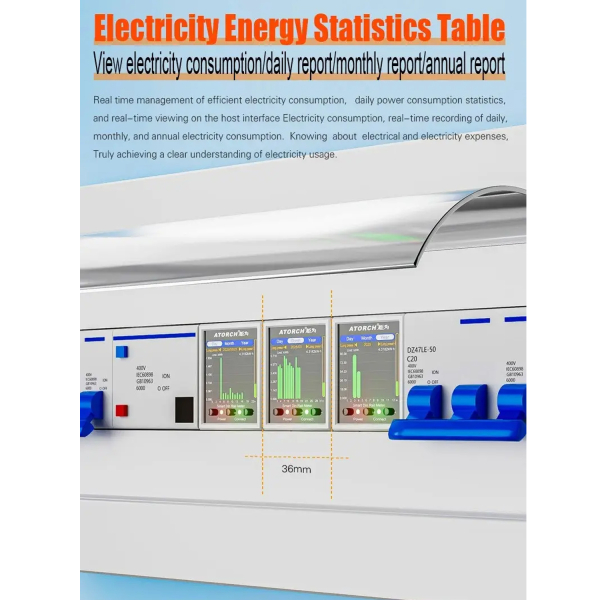 Фото - Лічильник електроенергії 1ф 100А WiFi Smart з розмикачем ATORCH GR2PWSL, ПЗВ, кольоровий дисплей