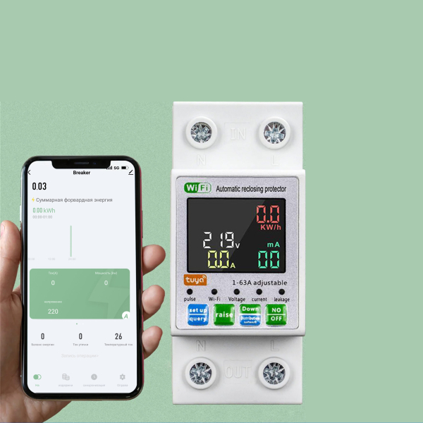 Фото - Лічильник електроенергії 1ф 63А WiFi Smart з розмикачем кольоровий дисплей