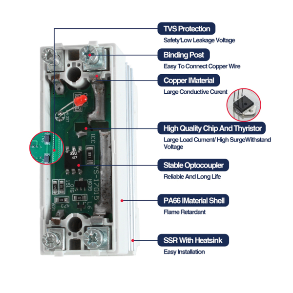 Фото - SSR реле 1фаза FCGT1-DR80DA, 80А, DC-AC