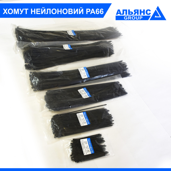Фото - Хомут нейлоновий PA66 8х500мм (100шт)