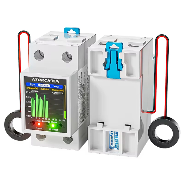 Фото - Лічильник електроенергії 1ф 100А WiFi Smart з розмикачем ATORCH GR2PWSL, ПЗВ, кольоровий дисплей