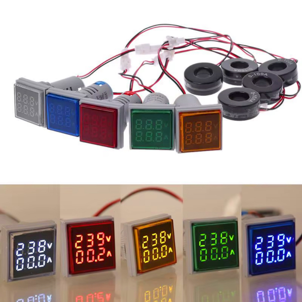 Фото - Цифровий індикатор AD101-22VAMS 60-500V. 0-100A (блакитний)