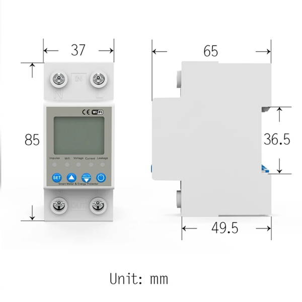 Фото - Лічильник електроенергії 1ф 63А WiFi Smart з розмикачем (без підсвітки)