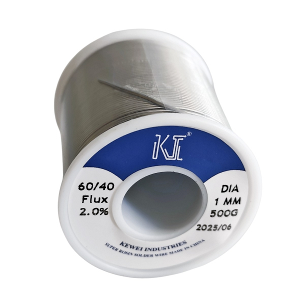 Фото - Припой Kewei Sn60Pb40 (ПОС-60 олов'яно-свинцевий) з флюсом діам. 1.0мм 500гр.