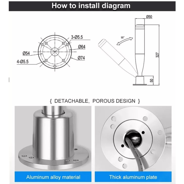 Фото - Стійка індикатора (світлофор) DC24V