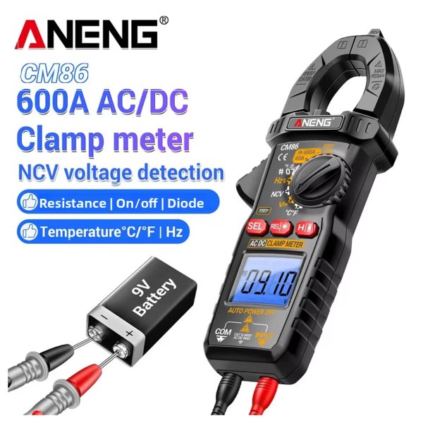 Фото - Струмові (токові) кліщі Aneng CM86 600V AC/DC Voltage, 600A AC/DC Current, NCV, мультиметр, LCD з підсвіткою