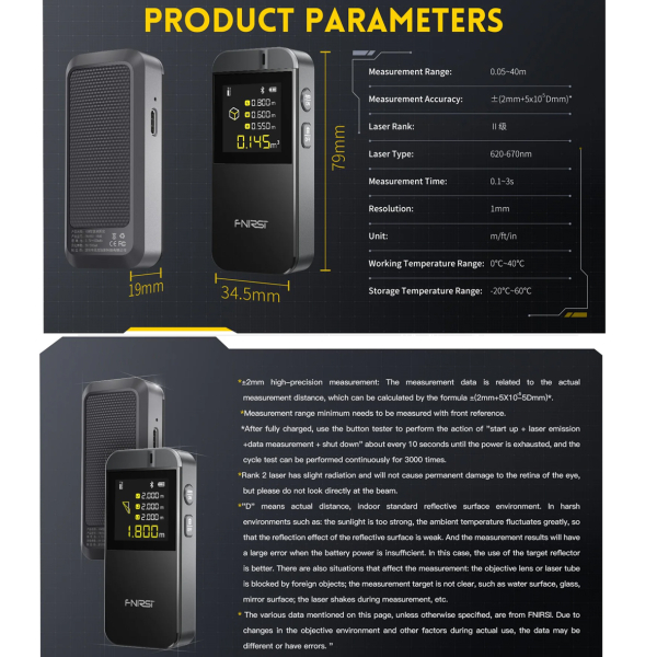 Фото - FNIRSI IR40 лазерний далекомір