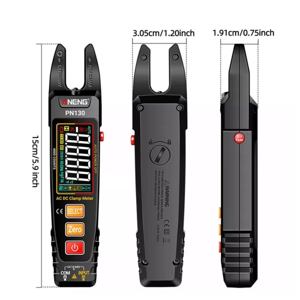 Фото - Струмові (токові) кліщі Aneng PN130 600V AC/DC Voltage, 100A AC/DC Current, NCV, мультиметр, VA кольоров. дисплей