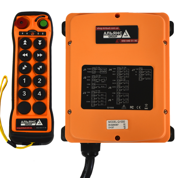 Фото - Комплект радіоуправління краном Q1000 (10 один. кнопок) DC12-24V