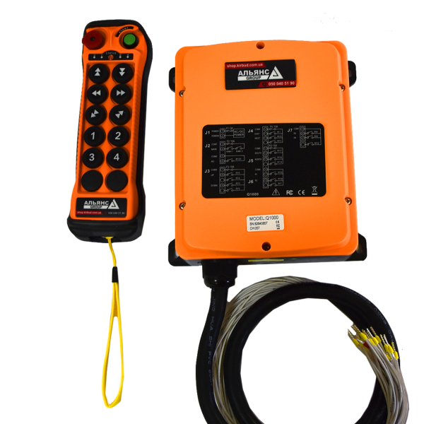 Фото - Комплект радіоуправління краном Q1000 (10 один. кнопок) DC12-24V