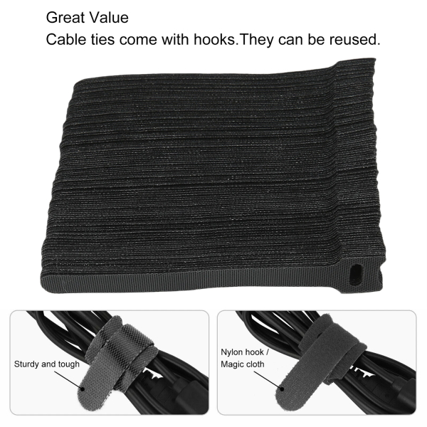 Фото - Хомут стяжка на липучках багаторазова  16×300мм макс.діам. Ø80mm (уп. 20шт) (уп. 20шт)