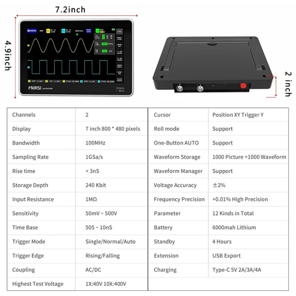 Фото - FNIRSI-1013D осцилограф + зонд P4100