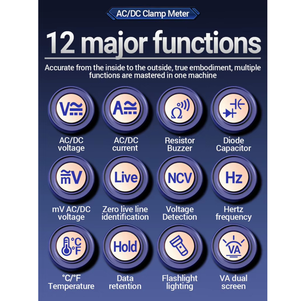 Фото - Струмові (токові) кліщі Aneng  ST213 600V AC/DC Voltage, 400A AC/DC Current, NCV, мультиметр, кольор. дисплей, True RMS