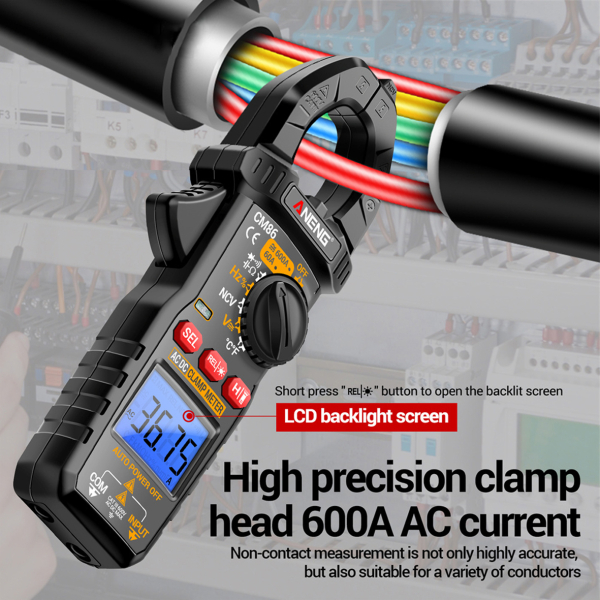 Фото - Струмові (токові) кліщі Aneng CM86 600V AC/DC Voltage, 600A AC/DC Current, NCV, мультиметр, LCD з підсвіткою