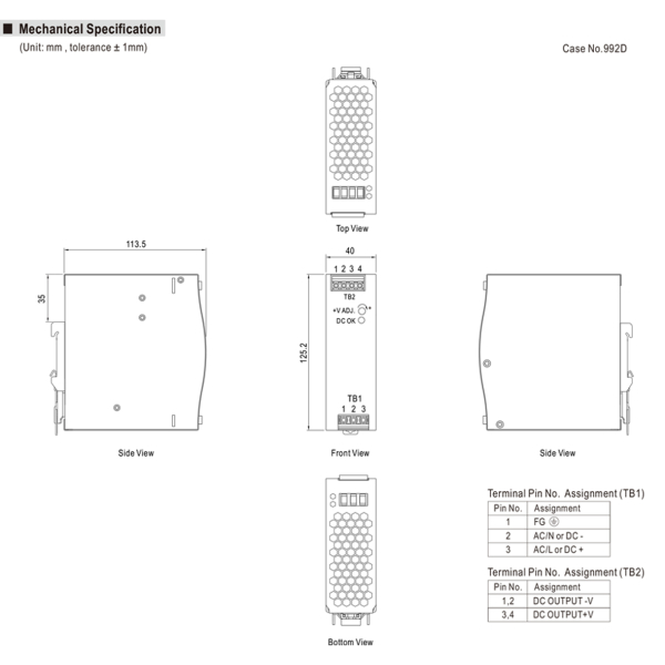 Фото - Блок живлення Mean Well NDR-120-24 оригінал (24VDC, 120W)