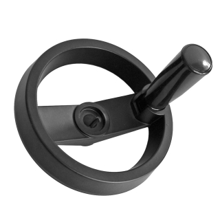 Фото - Штурвал-маховик верстатний 125мм алюмінієвий зі складною ручкою