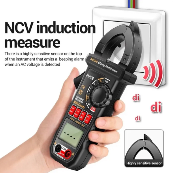 Фото - Струмові (токові) кліщі Aneng PN128 600V AC/DC Voltage, 600A AC/DC Current, NCV, мультиметр, LCD з підсвіткою