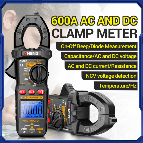 Фото - Струмові (токові) кліщі Aneng CM86 600V AC/DC Voltage, 600A AC/DC Current, NCV, мультиметр, LCD з підсвіткою
