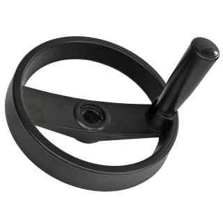 Фото - Штурвал-маховик верстатний 160мм алюмінієвий зі складною ручкою