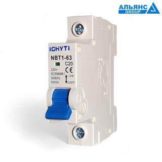 Фото - Автоматичний вимикач 1полюс 20А DIN рейка CHYT NBT1-63