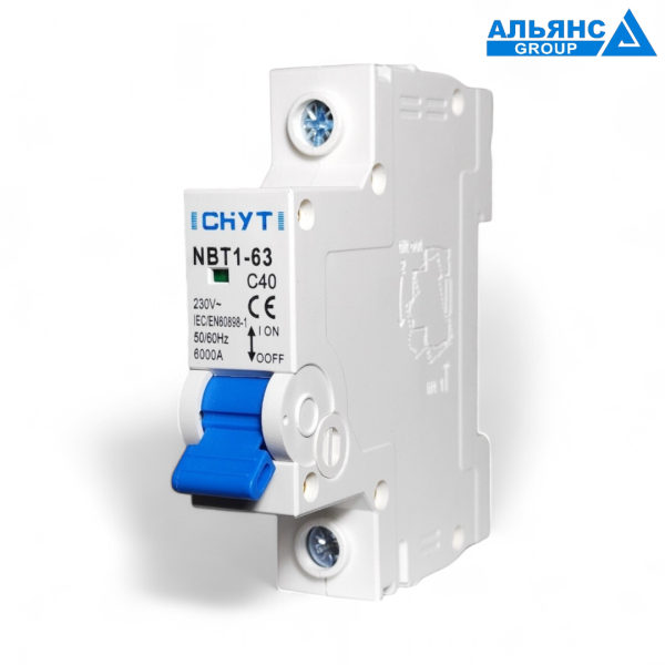 Фото - Автоматичний вимикач 1полюс 40А DIN рейка CHYT NBT1-63