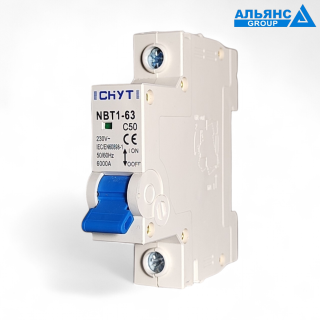 Фото - Автоматичний вимикач 1полюс 50А DIN рейка CHYT NBT1-63