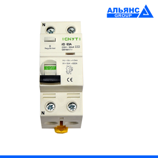 Фото - Диференційний вимикач ILD 63A 2полюси