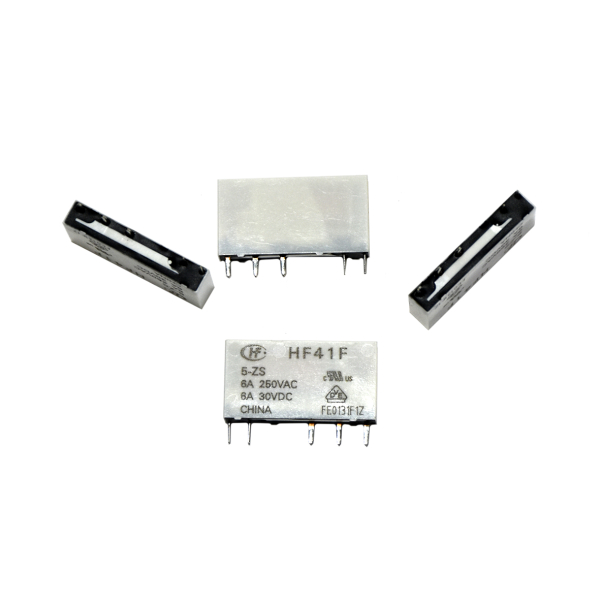 Фото - Реле DIN HF41F, котушка DC5VDC, контакти 1NO/NC, 6A 240VAC, 6A 30VDC